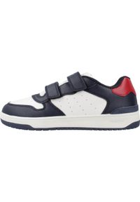 Trampki Geox Model J Washiba Kolor Niebieski. Kolor: niebieski, wielokolorowy, biały. Materiał: syntetyk, tkanina. Sport: turystyka piesza