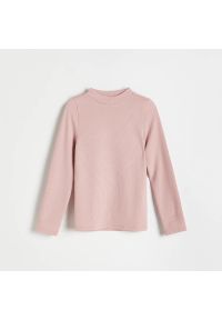 Reserved - Prążkowana bluzka - Różowy. Kolor: różowy. Materiał: prążkowany #1