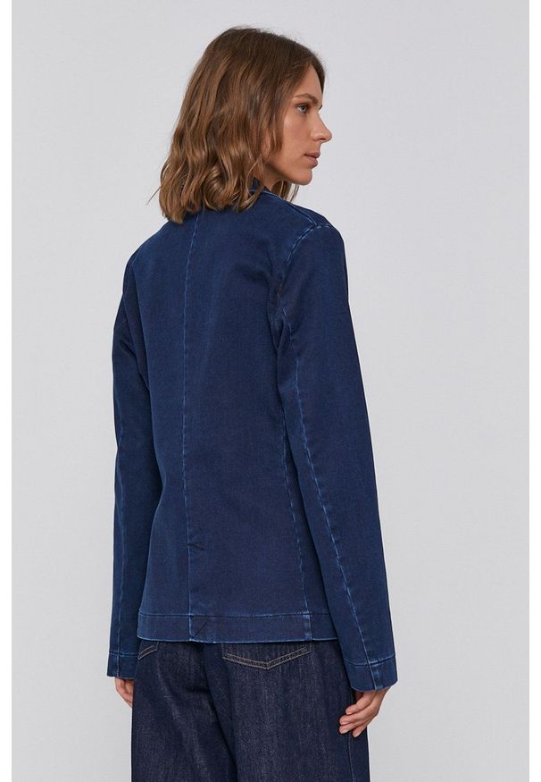 Desigual - Marynarka. Kolor: niebieski. Styl: klasyczny