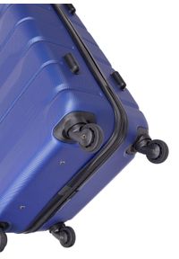 Ochnik - Komplet walizek na kółkach 19''/24''/28''. Kolor: niebieski. Materiał: guma, poliester, materiał, kauczuk #14