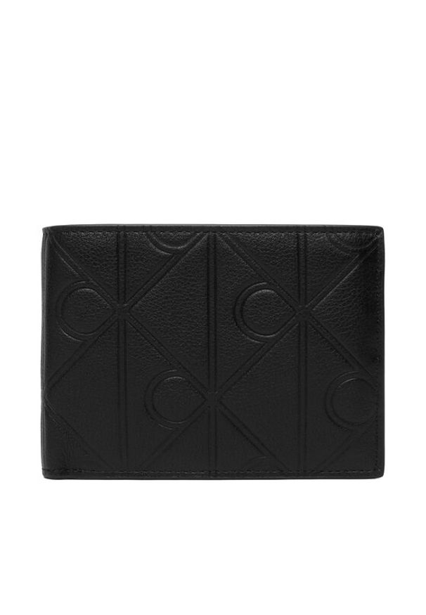 Calvin Klein Portfel Xl Emblem Aop Emboss Trifold LV04D1235G Czarny. Kolor: czarny. Materiał: skóra