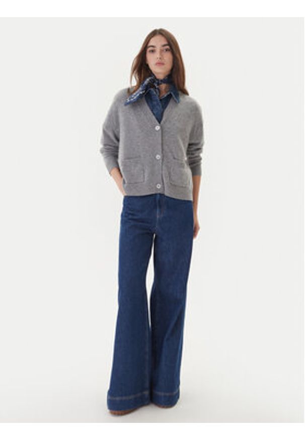 Weekend Max Mara Kardigan Ombra 2525346012 Szary Relaxed Fit. Kolor: szary. Materiał: kaszmir