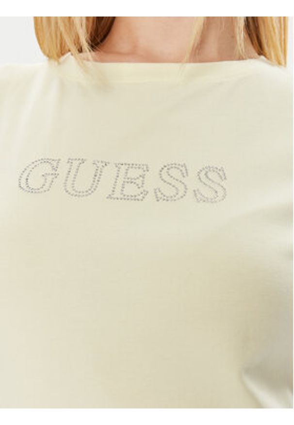 Guess T-Shirt Skylar V4GI09 J1314 Zielony Slim Fit. Kolor: zielony. Materiał: bawełna