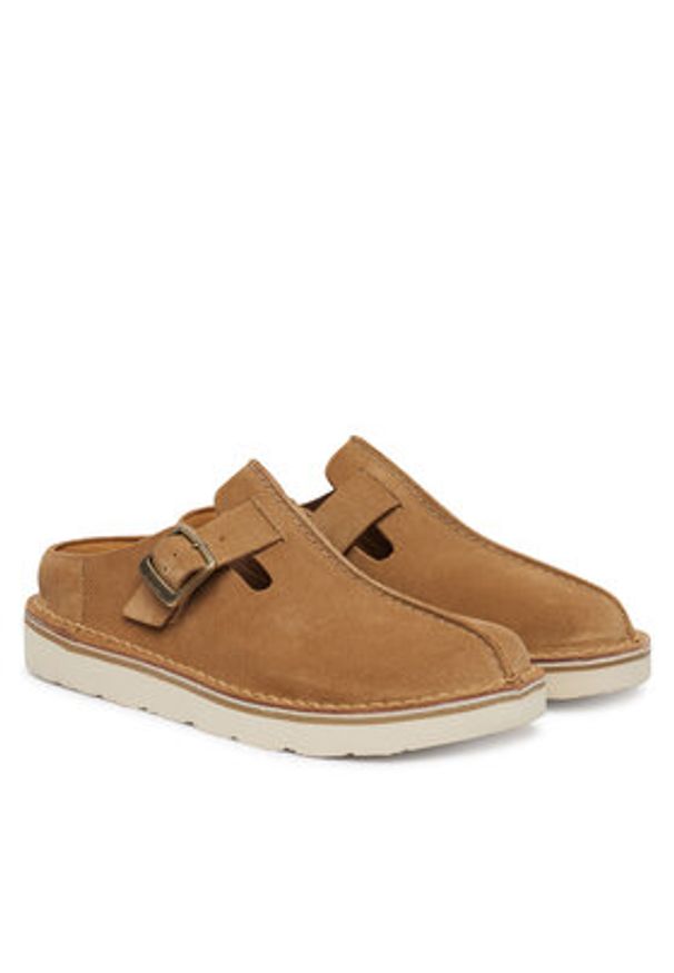 Clarks Klapki Solsbury Mule. 26184168 Brązowy. Kolor: brązowy. Materiał: skóra, zamsz