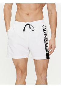 Calvin Klein Swimwear Szorty kąpielowe KM0KM00991 Biały Regular Fit. Kolor: biały. Materiał: syntetyk #1