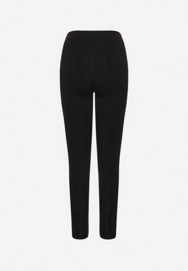 Born2be - Czarne Legginsy z Wysokim Stanem Parefia. Okazja: na co dzień. Stan: podwyższony. Kolor: czarny. Materiał: dzianina, materiał. Styl: sportowy, casual