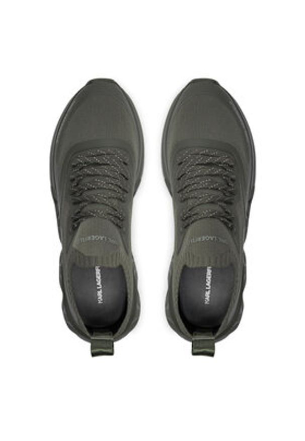 Karl Lagerfeld - KARL LAGERFELD Sneakersy KL54616 Khaki. Kolor: brązowy. Materiał: materiał