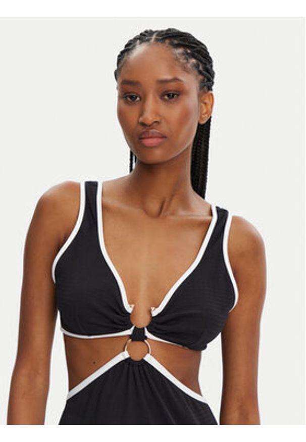 Seafolly Sukienka letnia Beach Bound 55111-DR Czarny Slim Fit. Kolor: czarny. Materiał: syntetyk. Sezon: lato