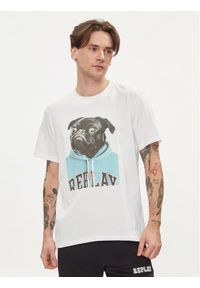 Replay T-Shirt M6808.000.22662 Biały Regular Fit. Kolor: biały. Materiał: bawełna