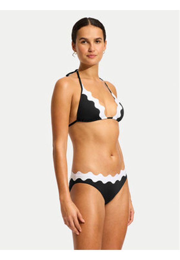 Seafolly Góra od bikini 31437-717 Czarny. Kolor: czarny. Materiał: syntetyk