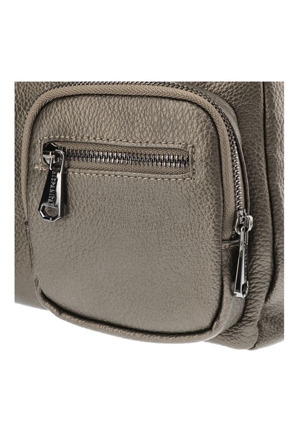 Szara Torebka Hispanitas Stylowa Listonoszka Damska. Kolor: szary. Materiał: skórzane. Styl: elegancki. Rodzaj torebki: na ramię