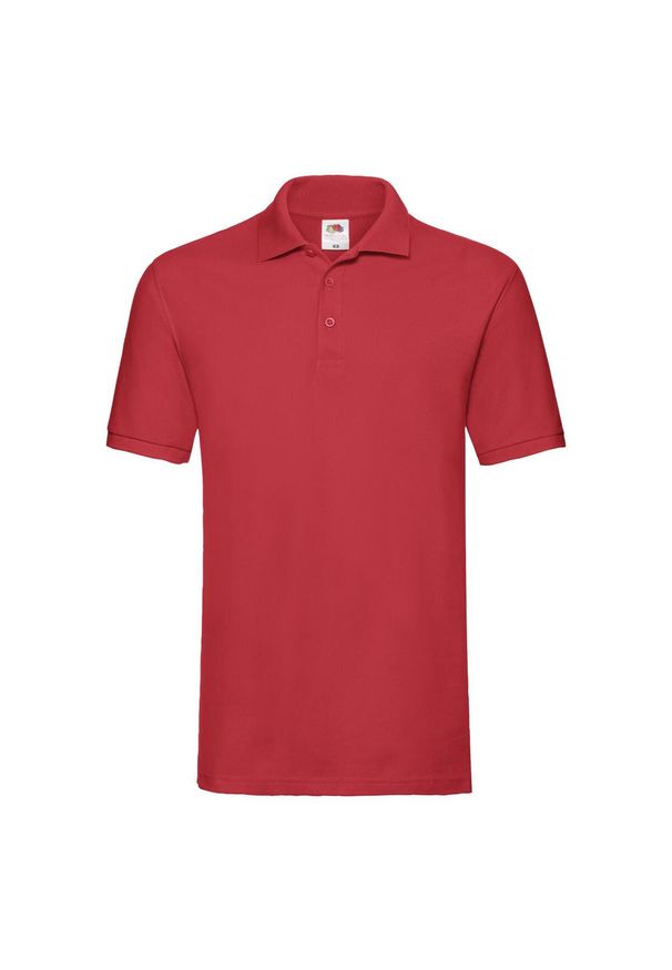 FRUIT OF THE LOOM - Męska Koszulka Polo Premium. Typ kołnierza: polo. Kolor: czerwony
