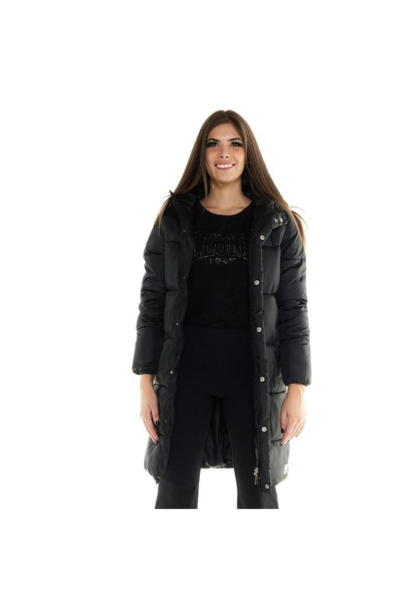 LEONE 1947 APPAREL - Damska kurtka puchowa z kapturem Leone Blackout. Typ kołnierza: kaptur. Kolor: czarny. Materiał: nylon. Sport: turystyka piesza