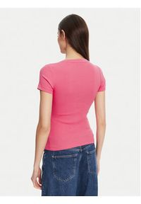 Guess Jeans T-Shirt W5YP37 KA0H1 Różowy Slim Fit. Kolor: różowy. Materiał: bawełna #5
