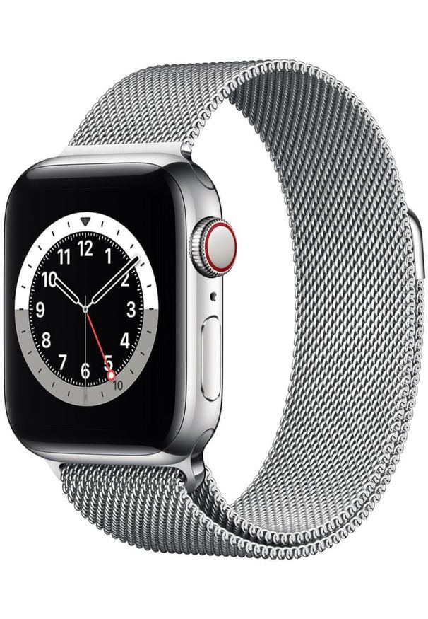 APPLE - Apple smartwatch Watch Series 6 Cellular, 40mm Silver Stainless Steel Case with Silver Milanese Loop. Rodzaj zegarka: smartwatch. Kolor: srebrny