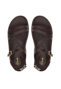 Clarks Sandały Aristella Rose 26181262 Bordowy. Kolor: czerwony. Materiał: skóra #4
