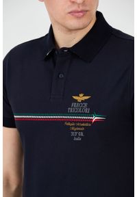 Aeronautica Militare - AERONAUTICA MILITARE Granatowe męskie polo Frecce Tricolori Embroidered, Rozmiar XXL. Typ kołnierza: polo. Kolor: niebieski #8