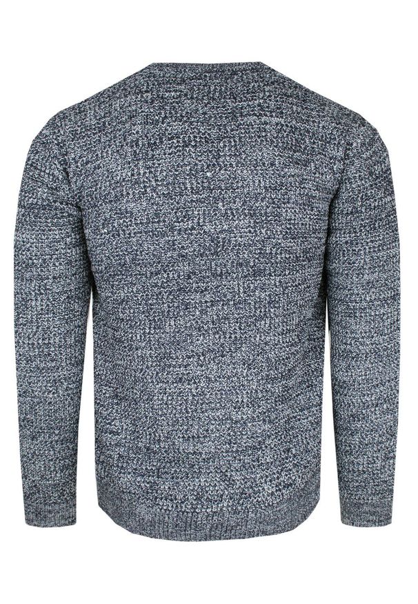 Męski Sweter Dziergany (Knit) - Brave Soul - Granatowy Melanż. Kolor: niebieski. Materiał: akryl. Wzór: melanż
