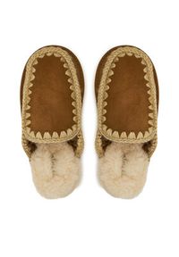 Mou Kapcie Slipper Full Eskimo Stitch FW161007A Brązowy. Kolor: brązowy. Materiał: skóra #5