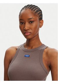 Hugo - HUGO Top 50508857 Brązowy Slim Fit. Kolor: brązowy. Materiał: bawełna #3