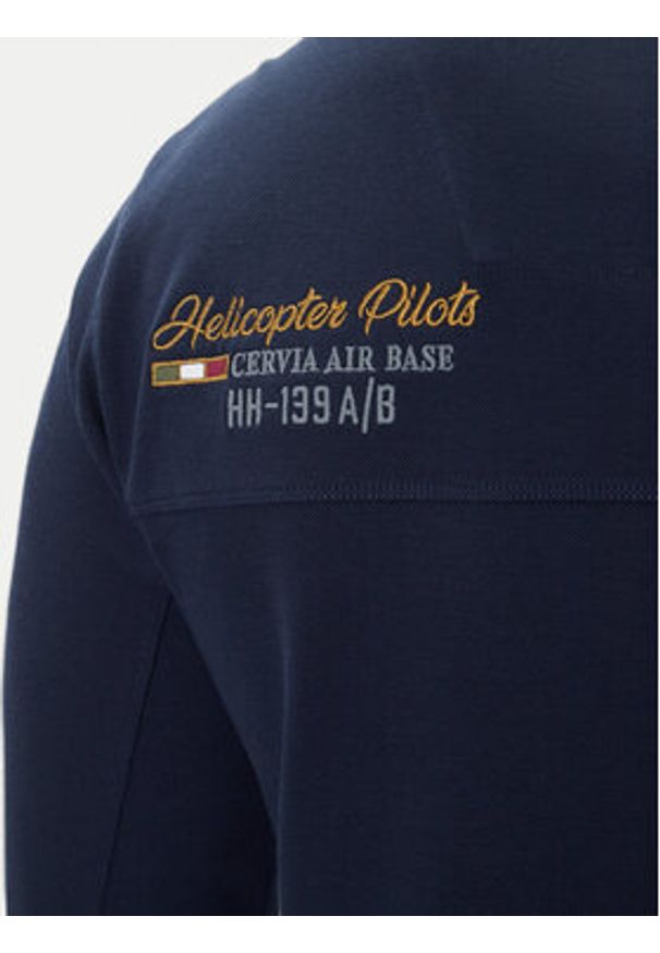 Aeronautica Militare Polo 252PO1896UP00173 Granatowy Regular Fit. Typ kołnierza: polo. Kolor: niebieski. Materiał: bawełna