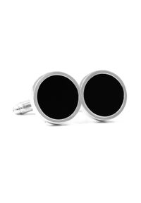 Modini - Srebrno-czarne okrągłe spinki do mankietów A126. Kolor: srebrny, czarny, wielokolorowy #1