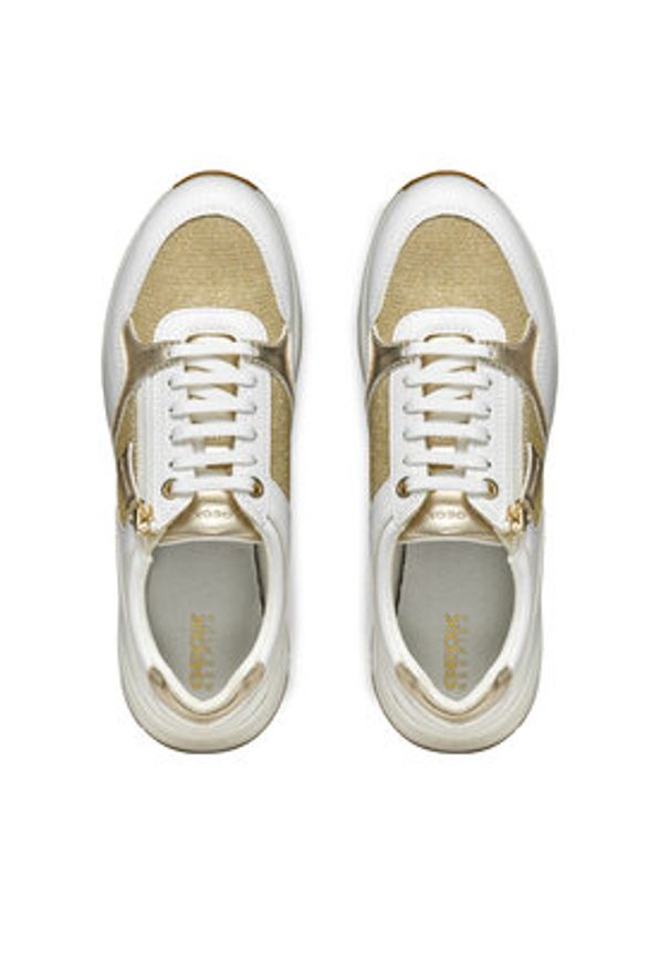 Geox Sneakersy D Bulmya D36NQB 0LYBC C0917 Złoty. Kolor: złoty. Materiał: skóra