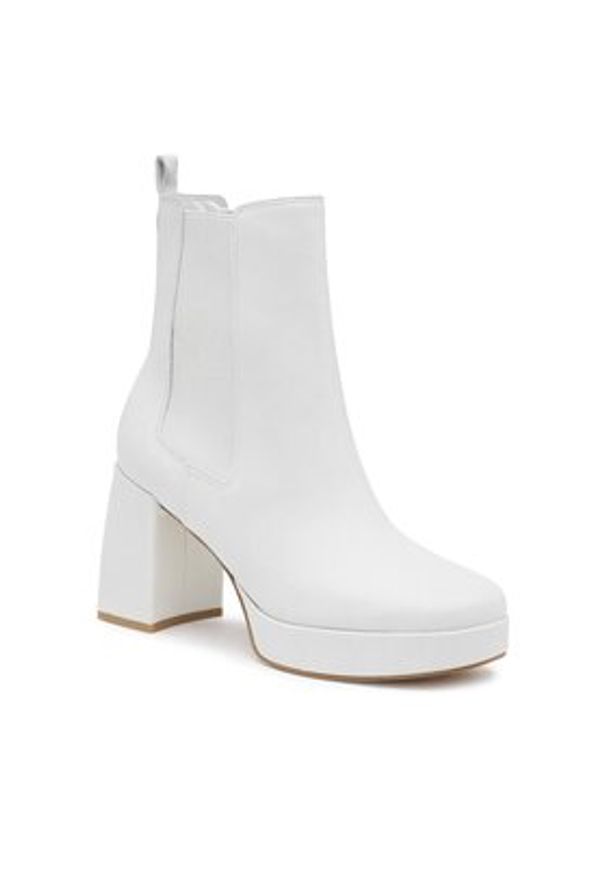 Guess Botki Wiley FL7WLY LEA10 Biały. Kolor: biały. Materiał: skóra