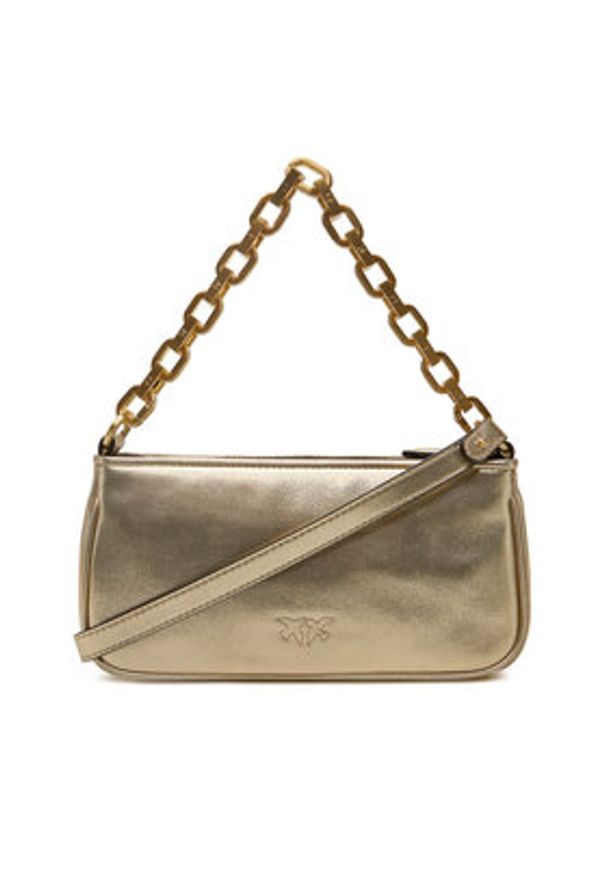 Pinko - PINKO Torebka Half Moon Baguette Mini AI 25-26 PLTT 105069 A2O9 Złoty. Kolor: złoty. Materiał: skórzane