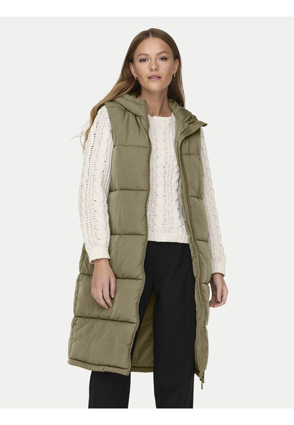 only - ONLY Bezrękawnik Alina 15241995 Zielony Regular Fit. Kolor: zielony. Materiał: syntetyk. Długość rękawa: bez rękawów