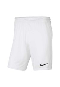 Nike - Męskie Spodenki Dry Park III. Kolor: biały. Sport: turystyka piesza