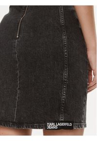 Karl Lagerfeld Jeans Sukienka jeansowa 240J1300 Szary Slim Fit. Kolor: szary. Materiał: bawełna