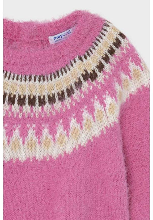 Mayoral Sweter dziecięcy kolor fioletowy. Okazja: na co dzień. Kolor: fioletowy. Materiał: dzianina. Styl: casual