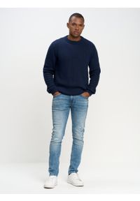 Big-Star - Spodnie jeans męskie skinny Owen 141. Okazja: na co dzień. Stan: obniżony. Kolor: niebieski. Wzór: kratka. Styl: retro, casual, klasyczny, sportowy #3