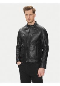 Serge Pariente Kurtka skórzana Erico Czarny Regular Fit. Kolor: czarny. Materiał: skóra #1