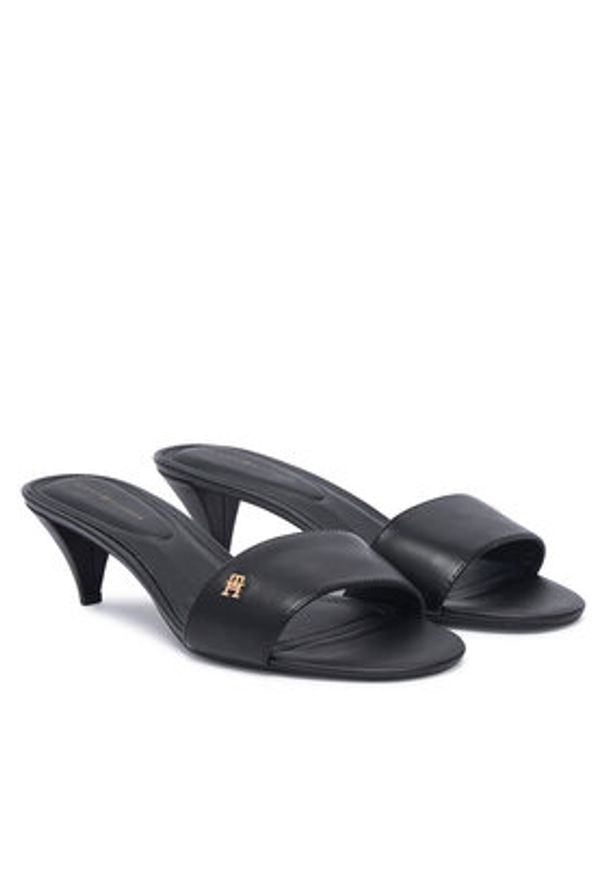 TOMMY HILFIGER - Tommy Hilfiger Klapki Th Mid Mule FW0FW09508 Czarny. Kolor: czarny. Materiał: skóra
