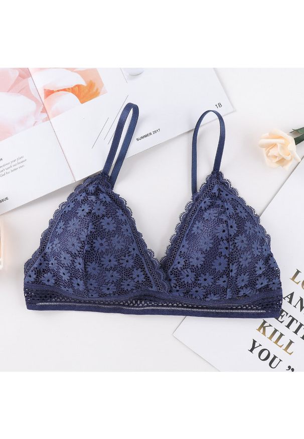 Intica - Braletka trójkątna minimalistyczna na co dzień i na eleganckie okazje Seiran. Kolor: niebieski. Materiał: materiał