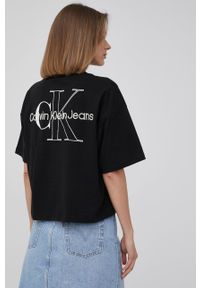 Calvin Klein Jeans t-shirt bawełniany J20J218732.PPYY kolor czarny. Kolor: czarny. Materiał: bawełna. Wzór: aplikacja #5
