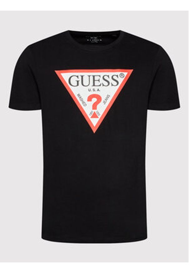 Guess T-Shirt M2GI68 KBA60 Czarny Regular Fit. Kolor: czarny. Materiał: bawełna