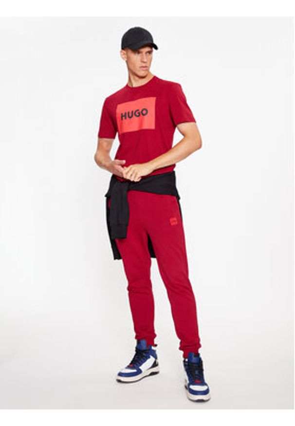 Hugo T-Shirt Dulive222 50467952 Czerwony Regular Fit. Kolor: czerwony. Materiał: bawełna