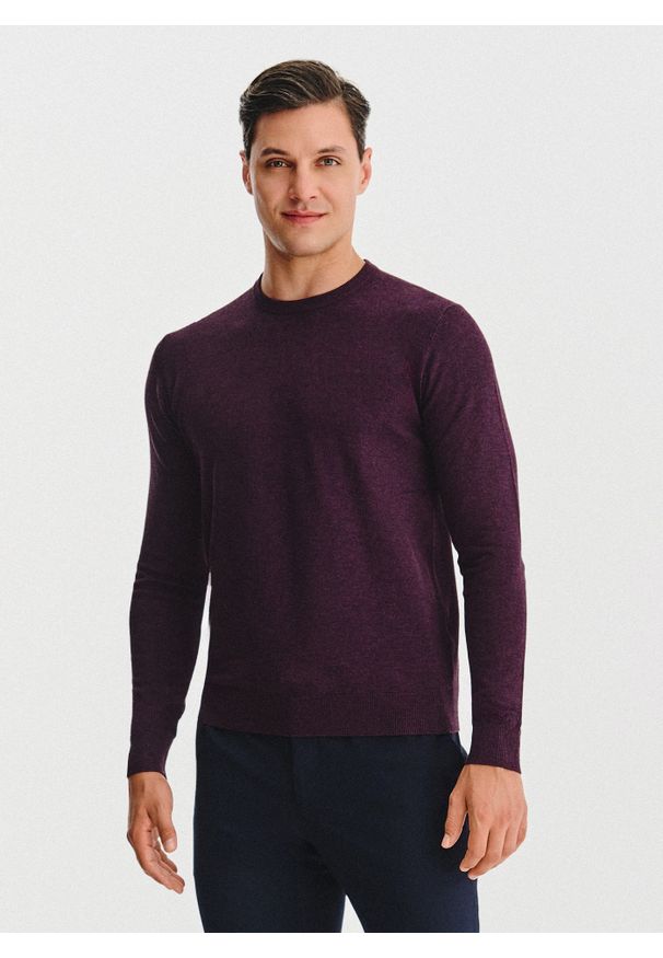 Pako Lorente - PAKO LORENTE – Fioletowy sweter męski. Okazja: na co dzień. Kolor: niebieski, fioletowy, czarny. Materiał: nylon, wiskoza. Sezon: jesień. Styl: casual