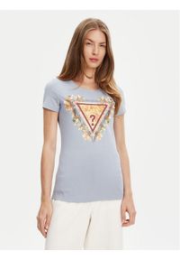 Guess T-Shirt W5YI08 J1314 Niebieski Regular Fit. Kolor: niebieski. Materiał: bawełna