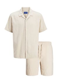 Jack & Jones - Jack&Jones Komplet koszula i szorty materiałowe Easter 12281255 Beżowy Relaxed Fit. Kolor: beżowy. Materiał: bawełna #8