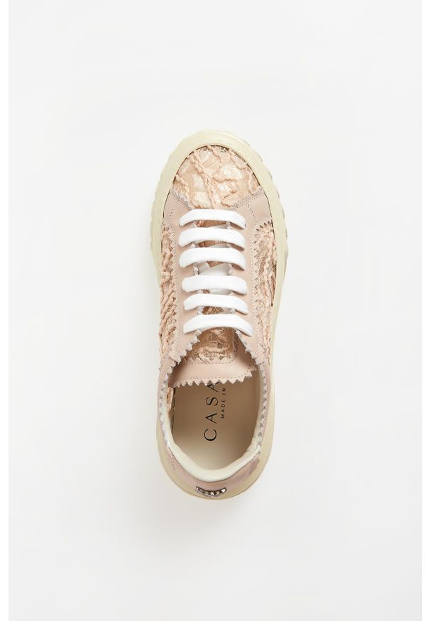 Casadei - Sneakersy damskie skórzane CASADEI. Materiał: skóra