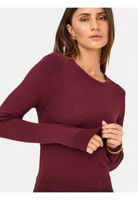 only - ONLY Sweter Venice 15333989 Bordowy Regular Fit. Kolor: czerwony. Materiał: wiskoza #4