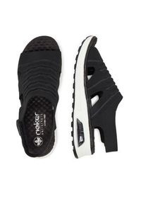 Rieker Sandały 65662-00 Czarny. Kolor: czarny. Materiał: materiał #6