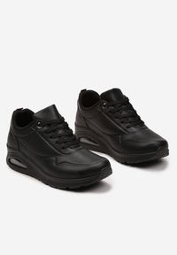 Renee - Czarne Klasyczne Sneakersy z Amortyzowaną Podeszwą i Perforacją Faunama. Kolor: czarny #4