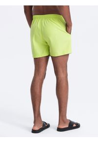 Ombre Clothing - Neonowe męskie szorty kąpielowe z efektem magic print – limonkowe V1 OM-SRBS-0147 - XXL. Materiał: poliester. Długość: krótkie. Wzór: nadruk. Styl: wakacyjny #3