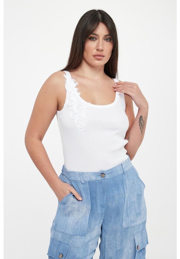 Ermanno Firenze - Top damski z haftem ERMANNO FIRENZE. Wzór: haft