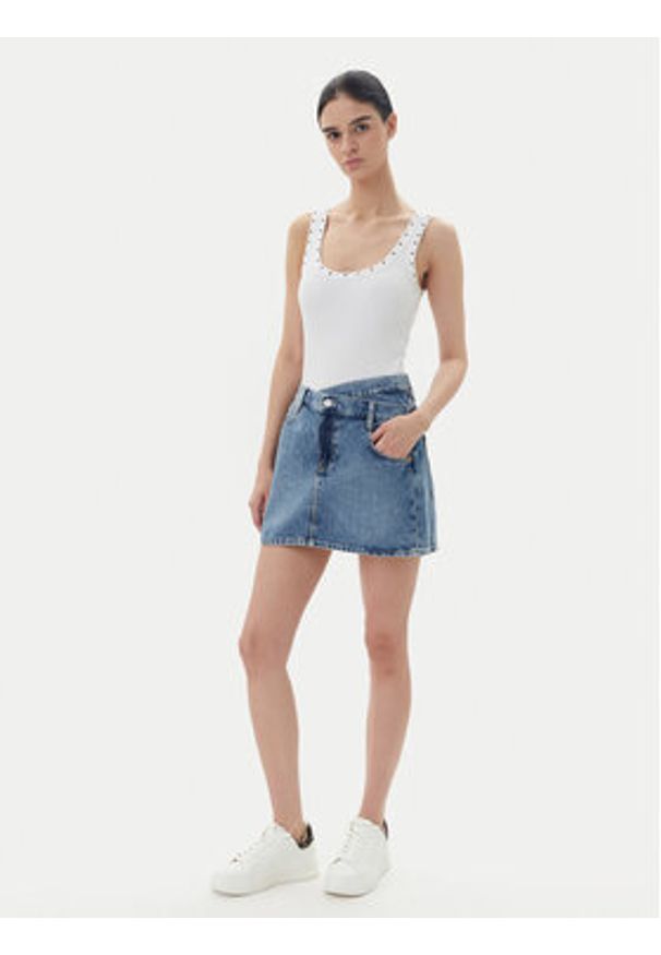 Guess Spódnica jeansowa W5YD1C D5QKB Granatowy Regular Fit. Kolor: niebieski. Materiał: bawełna